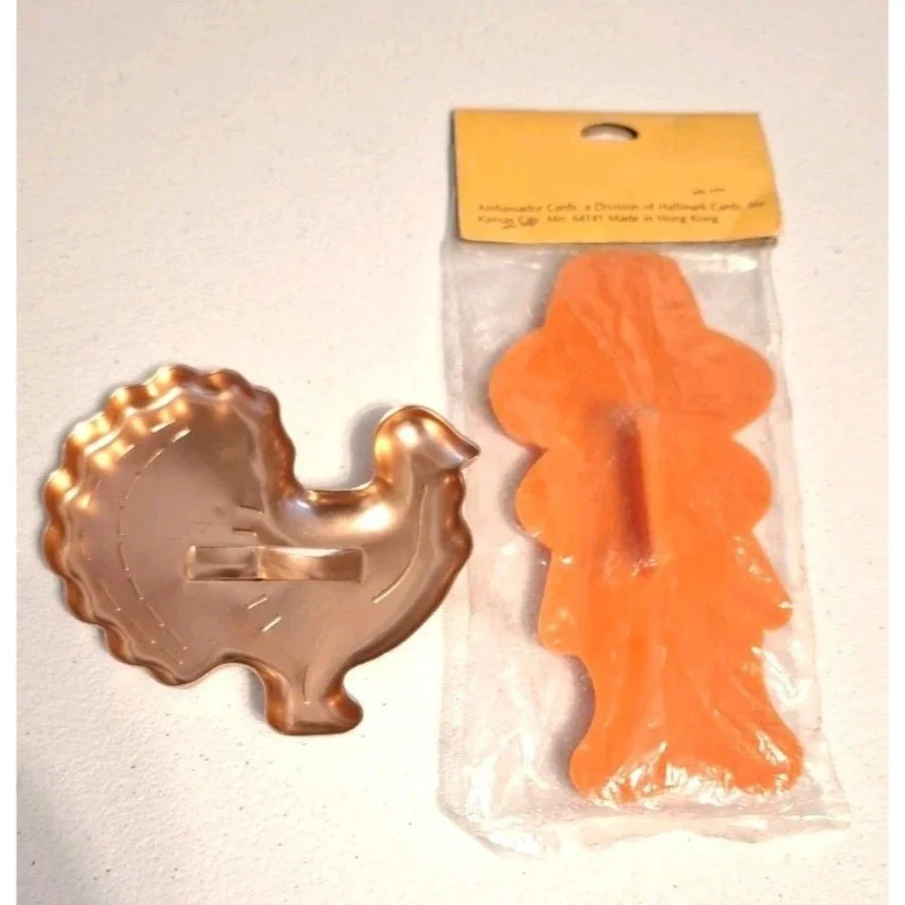 Vintage Thanksgiving Cookie Cutter Lot Mirro Copper Turkey Ambassador Pilgrim